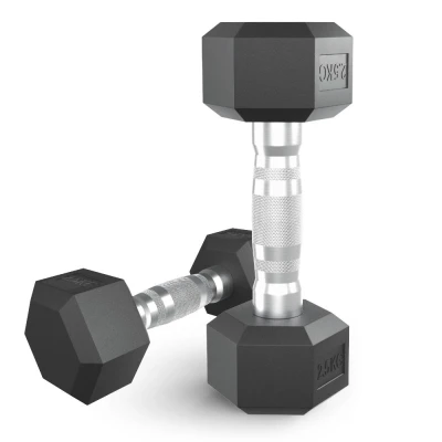 Гантель гексагональная UNIX Fit обрезиненная 2,5 кг, 2 шт.